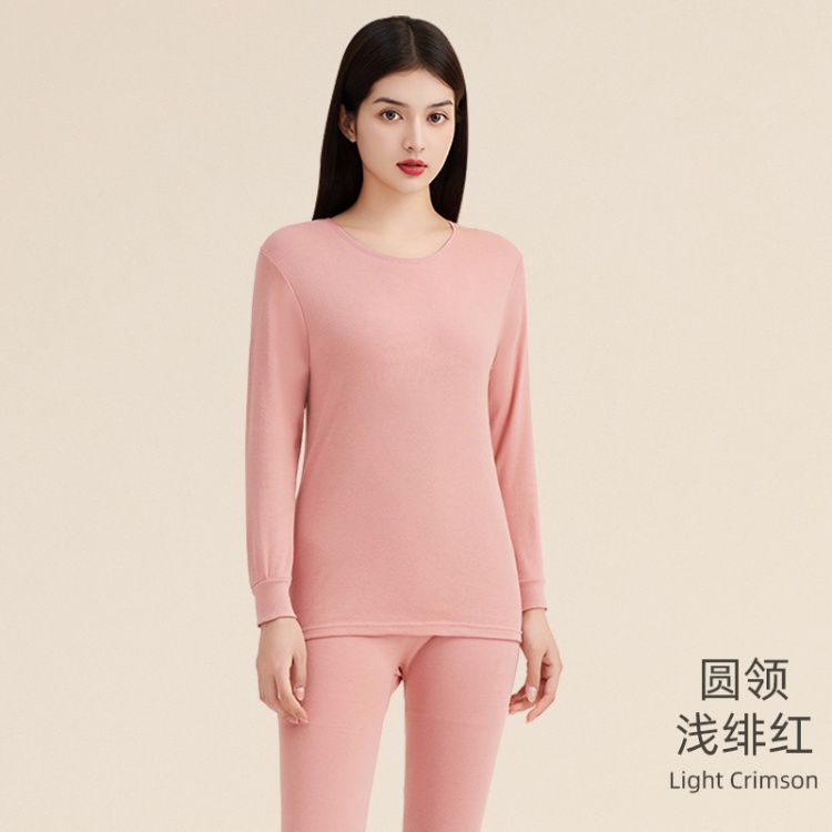 Round Neck Light Crimson